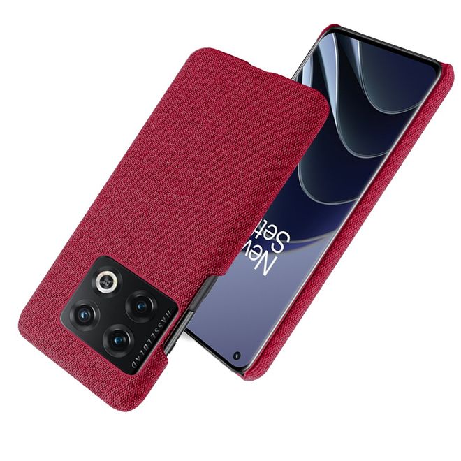 OnePlus 10 Pro Hülle - Hardcase mit Stoffmuster - rot