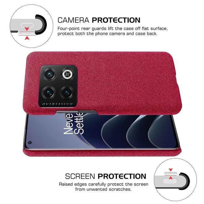 OnePlus 10 Pro Hülle - Hardcase mit Stoffmuster - rot