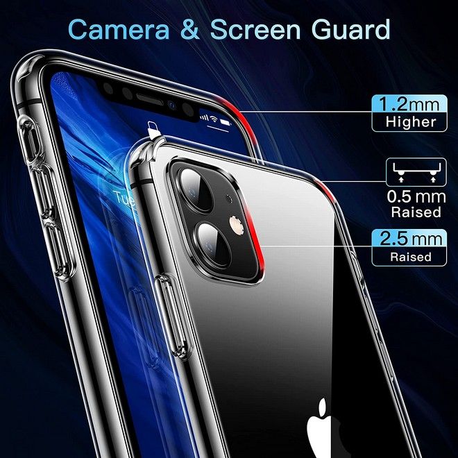iPhone 11 Case (PC / TPU Case) - Polycarbonate Back + TPU Edges - Transparent