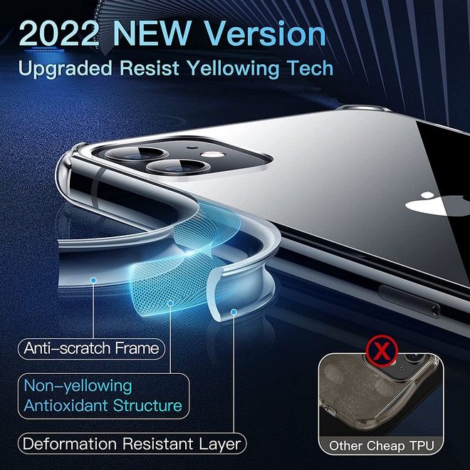 iPhone 11 Case (PC / TPU Case) - Polycarbonate Back + TPU Edges - Transparent