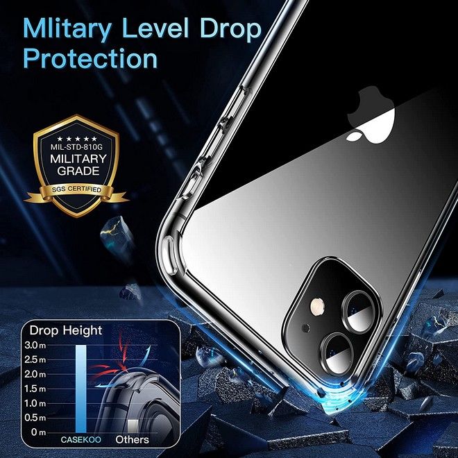 iPhone 11 Case (PC / TPU Case) - Polycarbonate Back + TPU Edges - Transparent