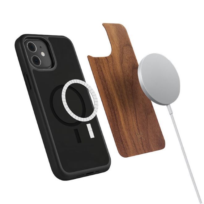 Woodcessories - iPhone 12 mini Hülle - MagSafe Bumper Echtholz Series - Walnuss