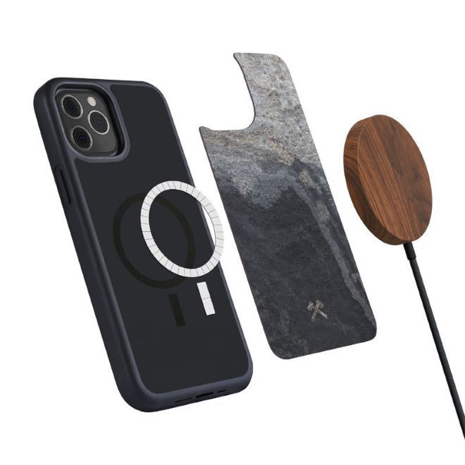 Woodcessories - iPhone 12 / iPhone 12 Pro Hülle - MagSafe Bumper Stone Series - grau