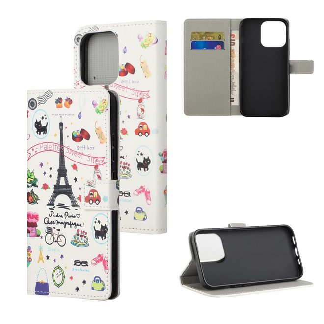 iPhone 13 Pro Max Handy Hülle - Leder Bookcover Image Series - Paris