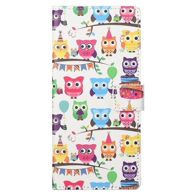 iPhone 13 Pro Max Phone Case - Leather Bookcover Image Series - Owl Family