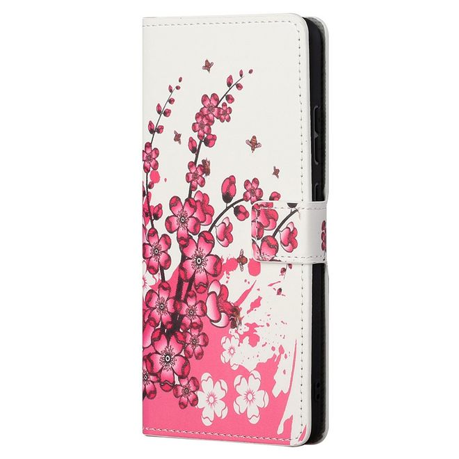 iPhone 13 Pro Max Phone Case - Leather Book Cover Image Series - Pink Flowers