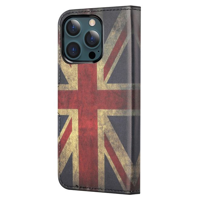 iPhone 13 Pro Max Handy Hülle - Leder Bookcover Image Series - UK Flagge