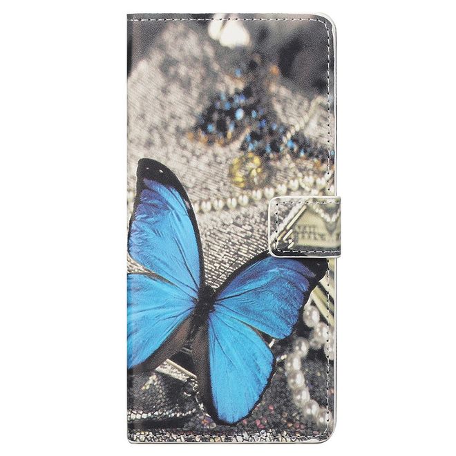 iPhone 13 Pro Max Phone Case - Leather Book Cover Image Series - Blue Butterfly