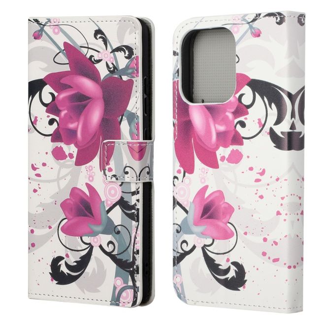 iPhone 13 Pro Phone Case - Leather Book Cover Image Series - Lotus Flower