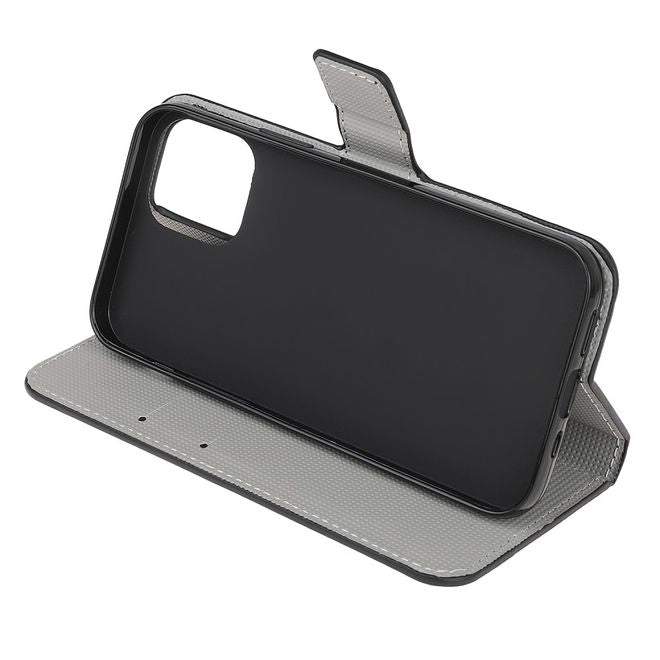 iPhone 13 mini Handy Hülle - Leder Bookcover Image Series - Schmetterlinge und Kreise