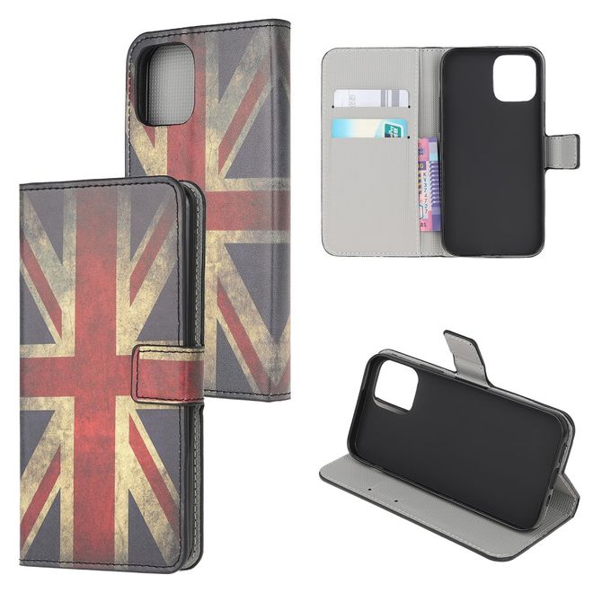 iPhone 13 mini Handy Hülle - Leder Bookcover Image Series - UK Flagge