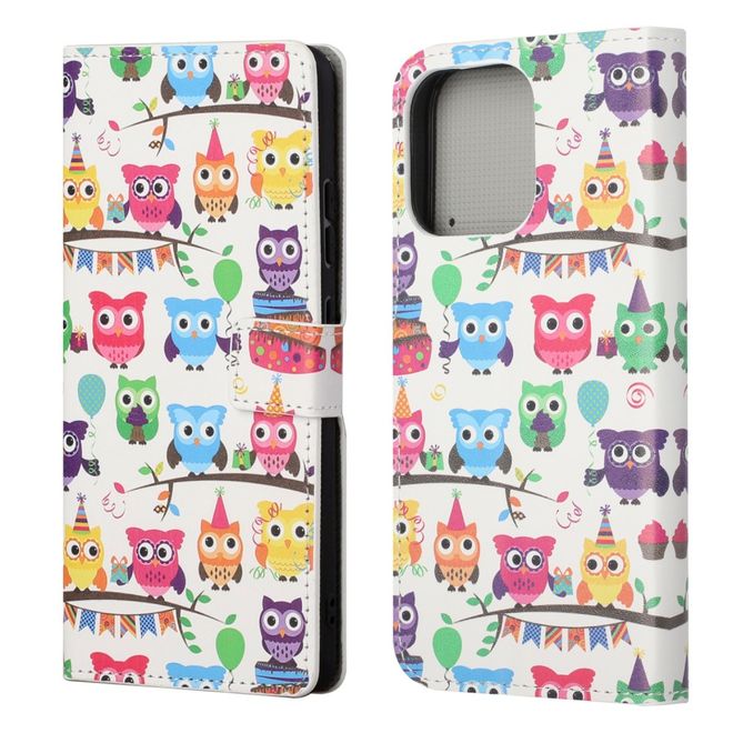iPhone 13 Phone Case - Leather Bookcover Image Series - Owl Family