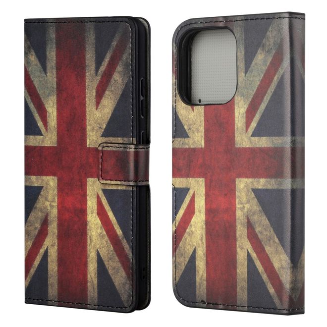 iPhone 13 Handy Hülle - Leder Bookcover Image Series - UK Flagge