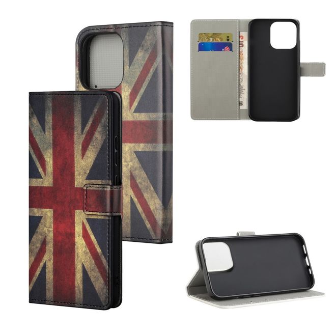 iPhone 13 Handy Hülle - Leder Bookcover Image Series - UK Flagge