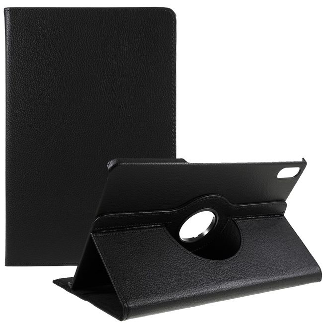 Lenovo Tab P12 Pro Case - 360° Rotating Leather Case - Black