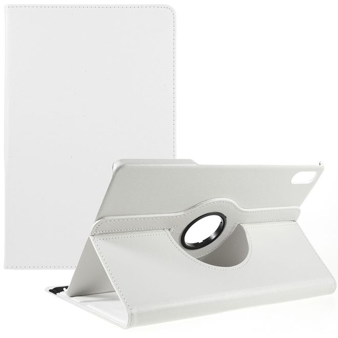 Lenovo Tab P12 Pro Case - 360° Rotating Leather Case - White