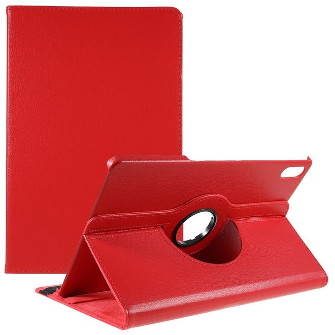 Lenovo Tab P12 Pro Hülle - 360° rotierbares Case aus Leder - rot