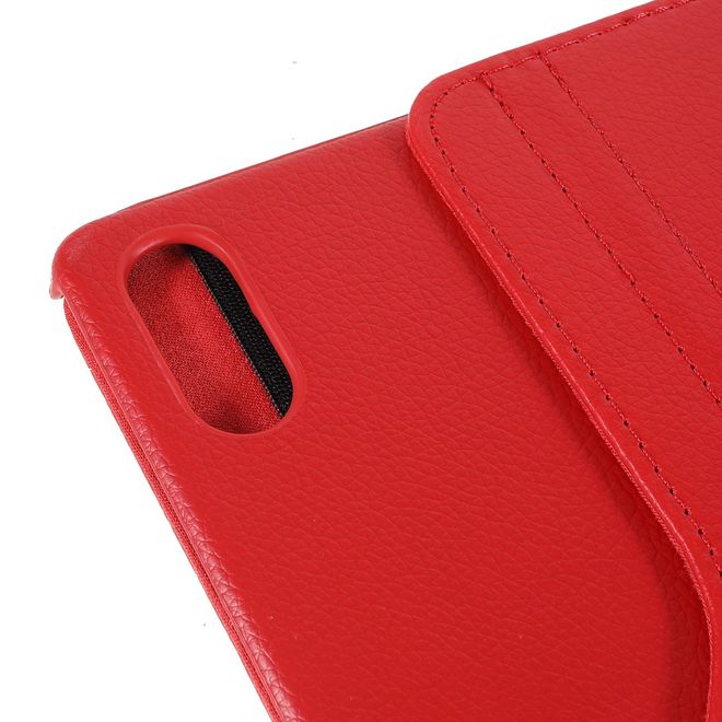 Lenovo Tab P12 Pro Hülle - 360° rotierbares Case aus Leder - rot
