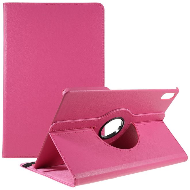 Lenovo Tab P12 Pro Hülle - 360° rotierbares Case aus Leder - rosa