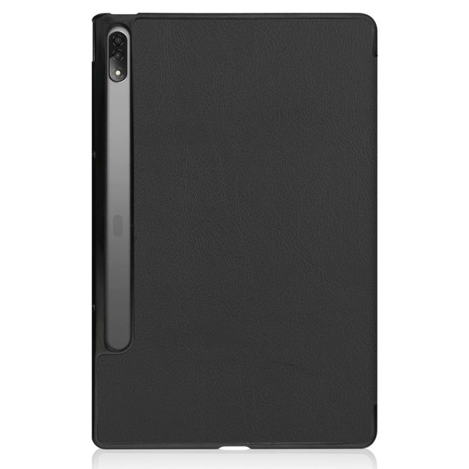 Lenovo Tab P12 Pro Leder Hülle - dreifach faltbar - schwarz
