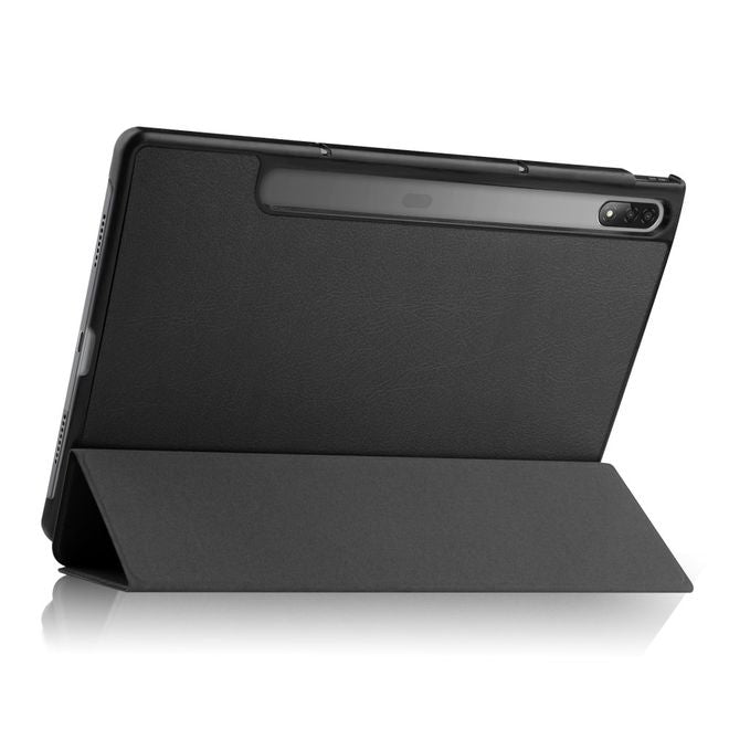 Lenovo Tab P12 Pro Leder Hülle - dreifach faltbar - schwarz