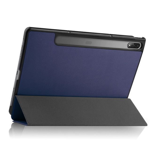 Lenovo Tab P12 Pro Leder Hülle - dreifach faltbar - blau