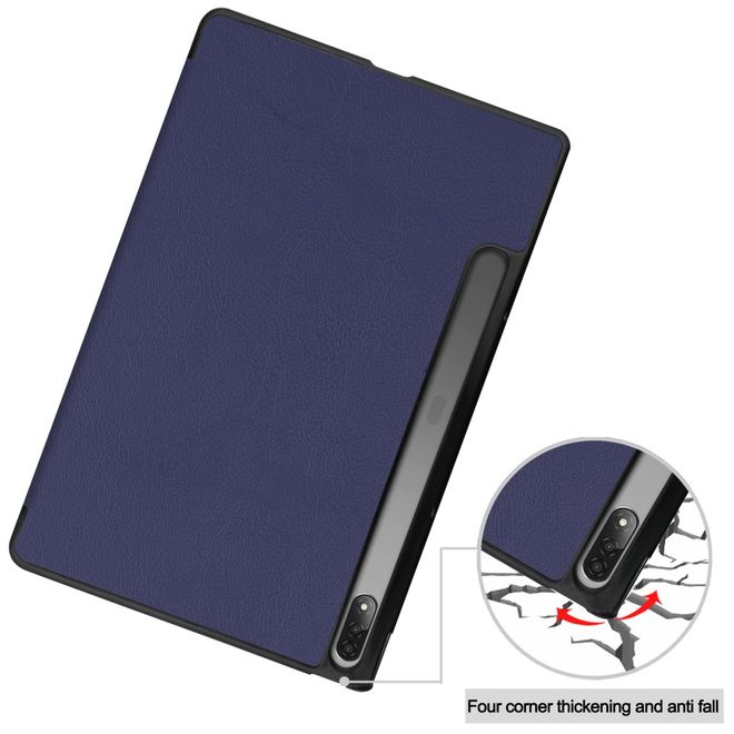 Lenovo Tab P12 Pro Leder Hülle - dreifach faltbar - blau