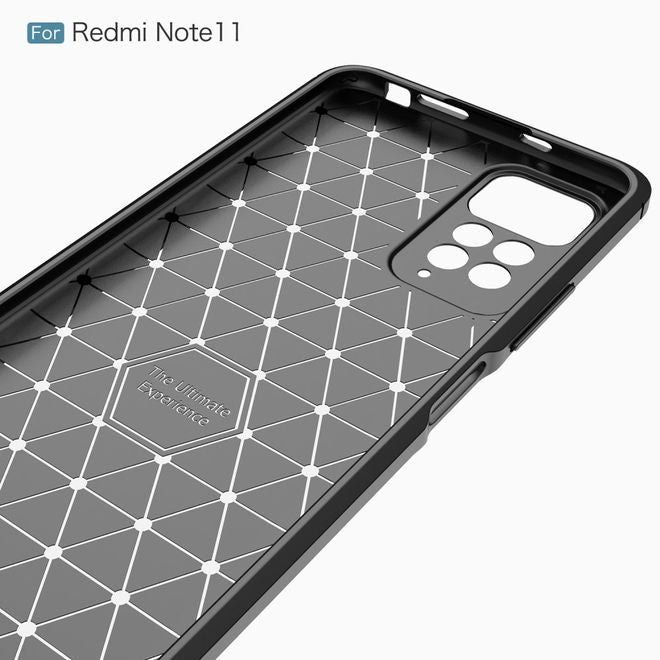 Xiaomi Redmi Note 11S / 11 Handyhülle - Carbon Fiber TPU Softcase Series - schwarz