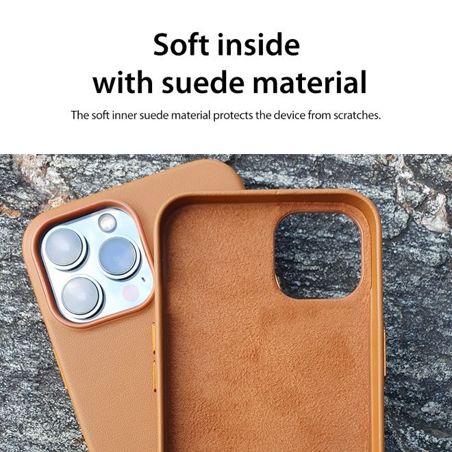 Araree - iPhone 13 Pro Hülle - Kunstleder Hardcase - Pellis Series - braun
