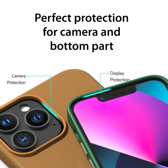 Araree - iPhone 13 Pro Hülle - Kunstleder Hardcase - Pellis Series - braun