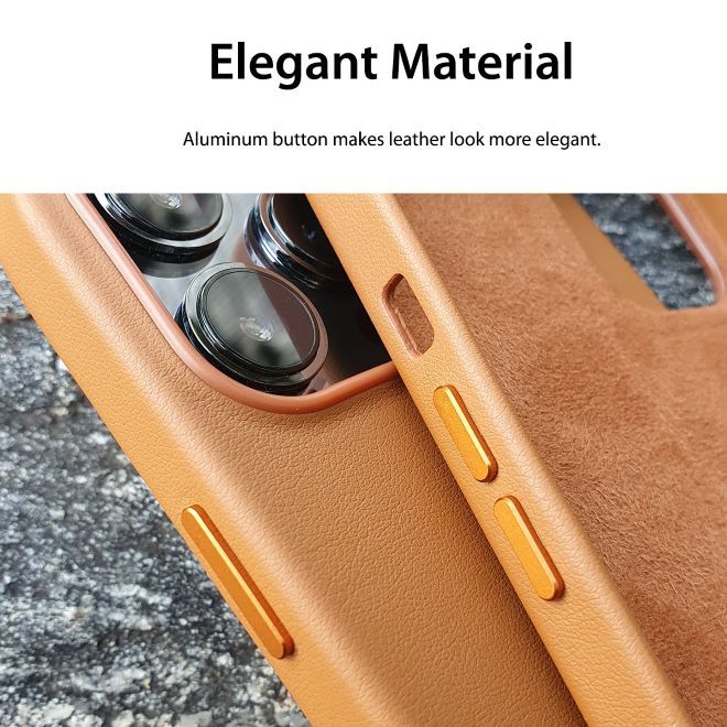 Araree - iPhone 13 Pro Hülle - Kunstleder Hardcase - Pellis Series - braun