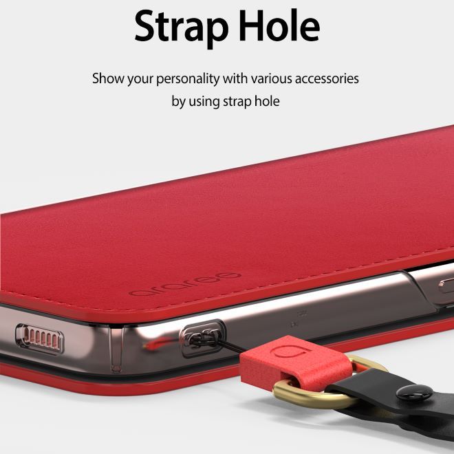 Araree - Samsung Galaxy S22+ Hülle - Case aus Kunstleder - Mustang Diary Series - rot