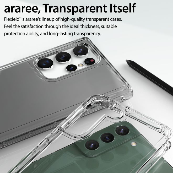 Araree - Samsung Galaxy S22+ Hülle - Case aus TPU Plastik - Anti-Slip Grip - Flexield Series - schwarz