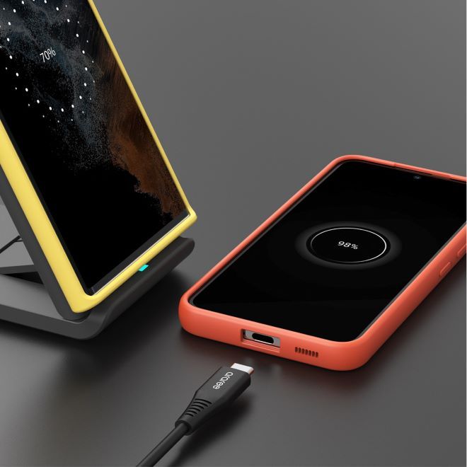 Araree - Samsung Galaxy S22+ Hülle - Sanftes Silikon Softcase - Typoskin Series - orange