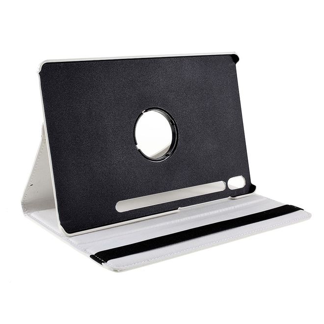 Samsung Galaxy Tab S8+ Hülle - 360° rotierbares Case aus Leder - weiss