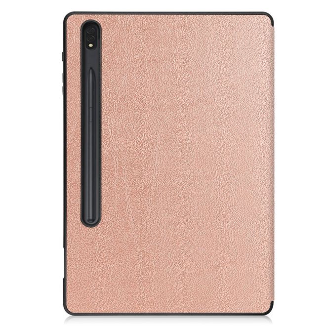 Samsung Galaxy Tab S8+ Leder Hülle - dreifach faltbar - rosegold