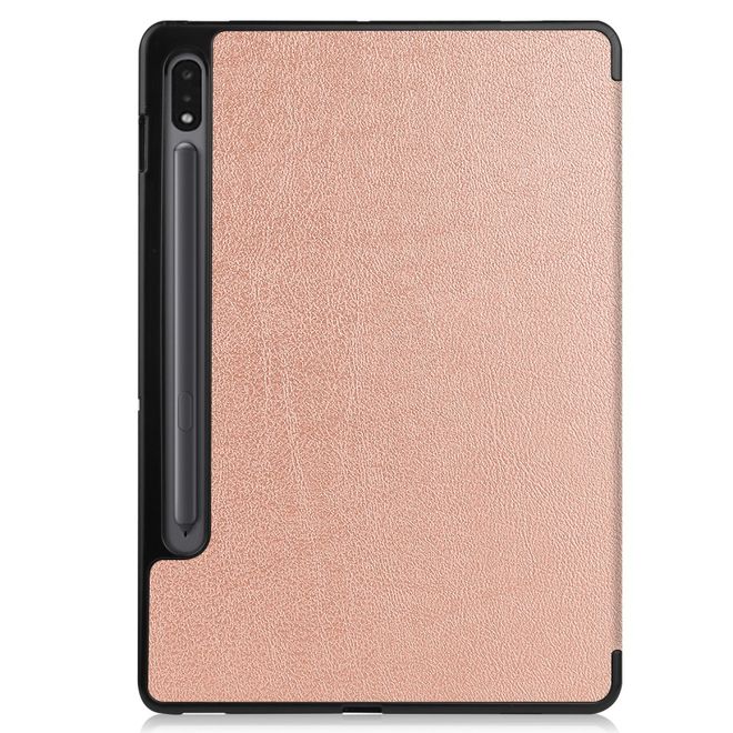 Samsung Galaxy Tab S8 Leder Hülle - dreifach faltbar - rosegold