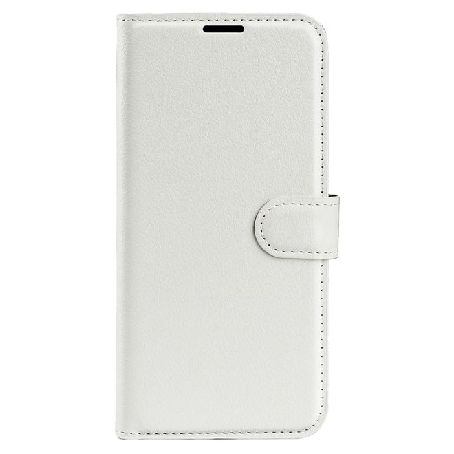 Honor 60 Pro Handy Hülle - Litchi Leder Bookcover Series - weiss