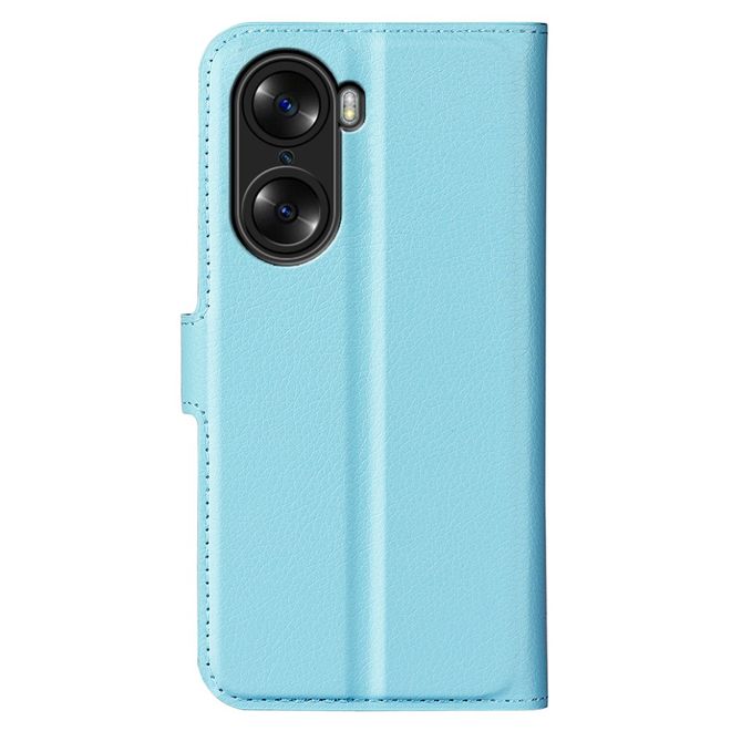 Honor 60 Pro Handy Hülle - Litchi Leder Bookcover Series - blau