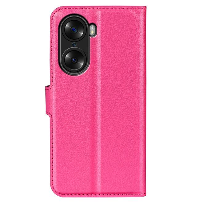 Honor 60 Pro Handy Hülle - Litchi Leder Bookcover Series - rosa