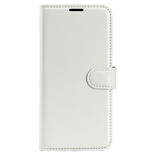 Honor 60 Handy Hülle - Litchi Leder Bookcover Series - weiss