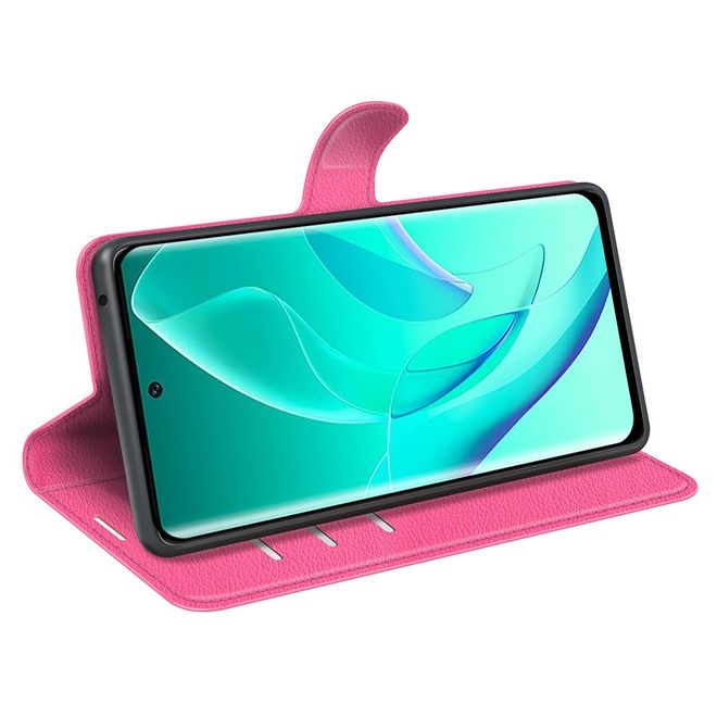 Honor 60 Handy Hülle - Litchi Leder Bookcover Series - rosa