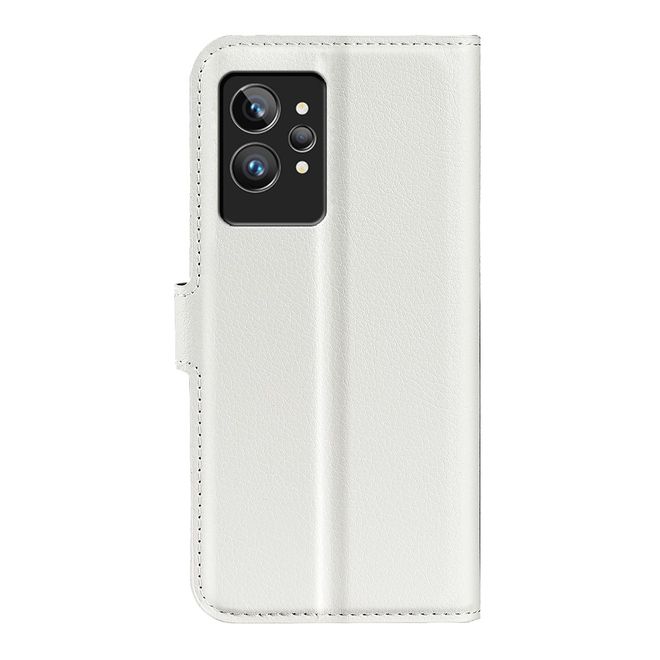 Realme GT2 Pro Handy Hülle - Litchi Leder Bookcover Series - weiss