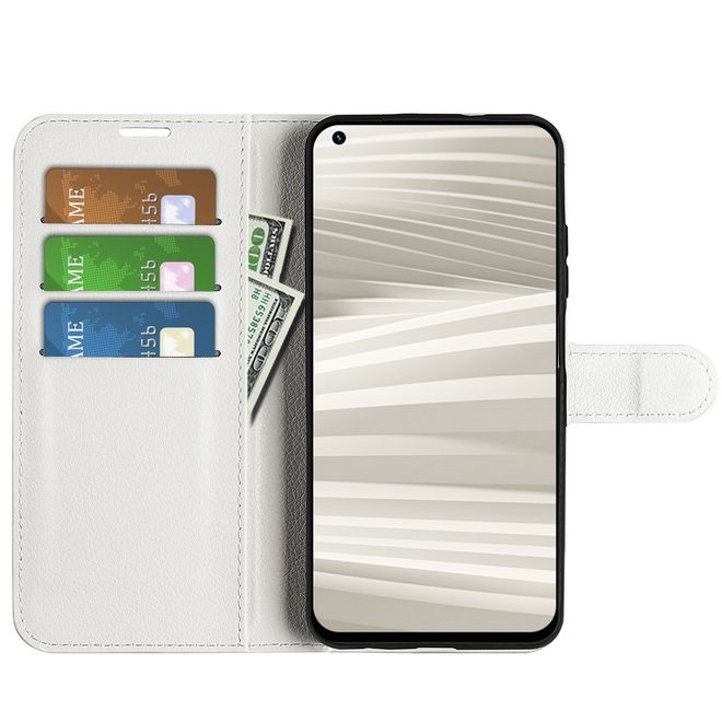 Realme GT2 Pro Handy Hülle - Litchi Leder Bookcover Series - weiss