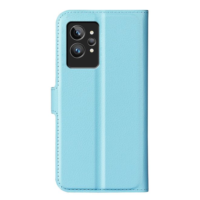 Realme GT2 Pro Handy Hülle - Litchi Leder Bookcover Series - blau