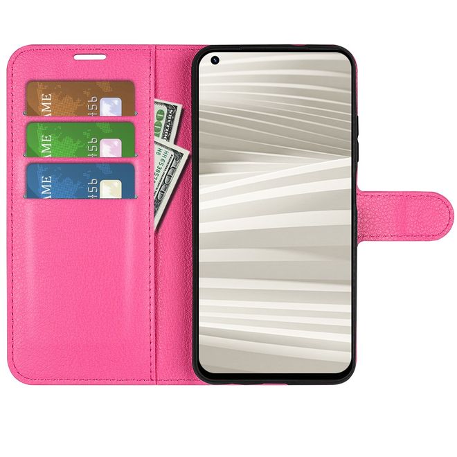 Realme GT2 Pro Handy Hülle - Litchi Leder Bookcover Series - rosa