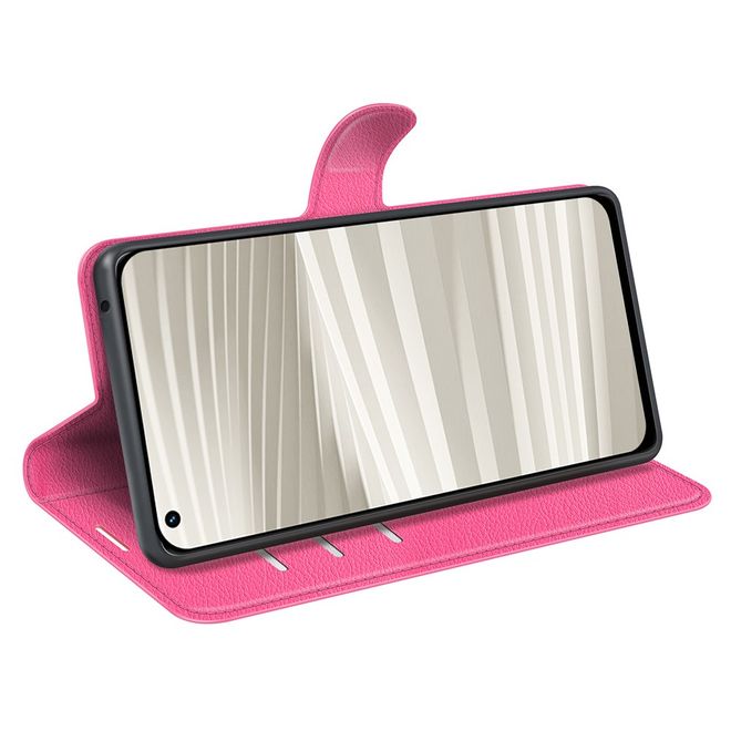 Realme GT2 Pro Handy Hülle - Litchi Leder Bookcover Series - rosa