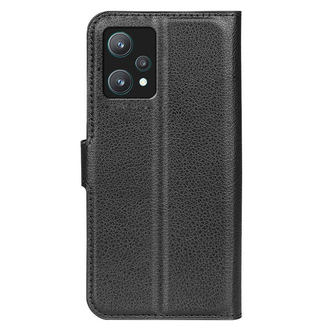 Realme 9 Pro Handy Hülle - Litchi Leder Bookcover Series - schwarz