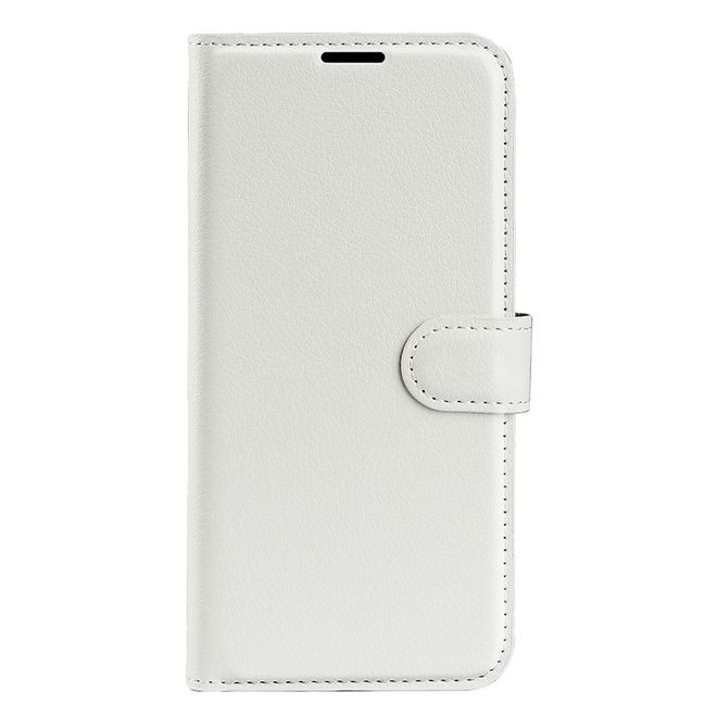 Realme 9 Pro Handy Hülle - Litchi Leder Bookcover Series - weiss