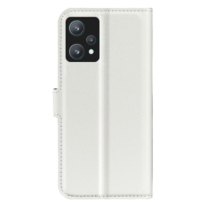 Realme 9 Pro Handy Hülle - Litchi Leder Bookcover Series - weiss